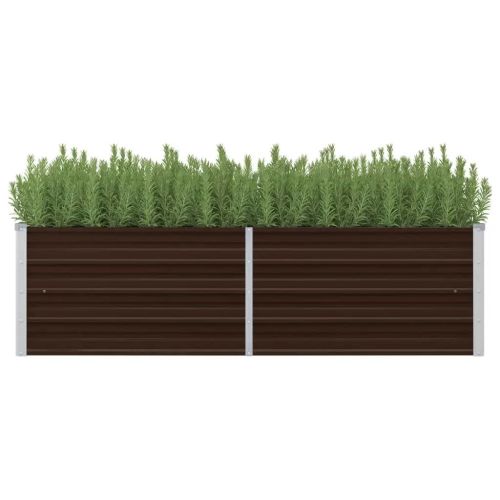 Garden Raised Bed Brown 63"x15.7"x17.7" Galvanized Steel
