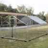 Large Metal Chicken Coop Walk-in Poultry Cage Hen Run House Rabbits Habitat Cage Spire Shaped Coop with Waterproof and Anti-Ultraviolet Cover (10' L x