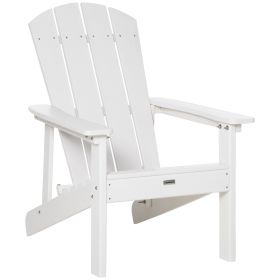Adirondack Chair, Faux Wood Patio & Fire Pit Chair, Weather Resistant HDPE for Deck, Outside Garden, Porch, Backyard, White