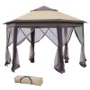13' x 13' Pop Up Gazebo, Hexagonal Canopy Shelter with 6 Zippered Mesh Netting, Event Tent with Strong Steel Frame for Patio Backyard Garden Wedding P