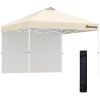 10' x 10' Pop-Up Canopy Tent with 1 Removable Sidewall, Commercial Instant Sun Shelter, Tents for Parties with Wheeled Carry Bag for Outdoor, Garden,
