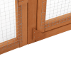 Folding Rabbit Cage, Outdoor Chicken Coop with Run, Wooden Poultry Hutch Playpen, Orange