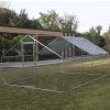 Large Metal Chicken Coop Walk-in Poultry Cage Hen Run House Rabbits Habitat Cage Spire Shaped Coop with Waterproof and Anti-Ultraviolet Cover (10' L x