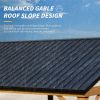 12x20ft Hardtop Gazebo, Galvanized Steel Gable Roof Gazebo Pergola with Wood Grain Aluminum Frame, Outdoor Permanent Gazebo Pavilion for Patio, Garden