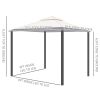 10' x 10' Outdoor Gazebo with Netting and Curtains, Patio Gazebo Canopy with 2-Tier Soft Top Roof and Steel Frame for Lawn, Garden, Backyard and Deck