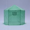 Walk-in Greenhouse Hexagonal Upgrade Reinforced Frame Heavy Duty Plastic Greenhouse Reinforced Thickened Waterproof Insulation(9.2*8.1 ft)