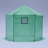 Walk-in Greenhouse Hexagonal Upgrade Reinforced Frame Heavy Duty Plastic Greenhouse Reinforced Thickened Waterproof Insulation(9.2*8.1 ft)