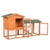 61" Wooden Chicken Coop Hen House Rabbit Wood Hutch Poultry Cage Habitat