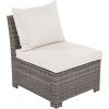 6-Piece Outdoor Sofa Set, PE Wicker Rattan Sofa with 2 Corner Chairs, 2 Single Chairs, 1 Ottoman and 1 Storage Table, All-weather Conversational Furni