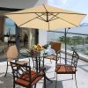10 Ft Cantilever Hanging Umbrella Rotation Patio Offset Umbrella without Weight Base