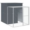 Chicken Cage with Run Anthracite 65"x339.8"x71.3" Galvanized Steel