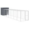 Chicken Cage with Run Anthracite 65"x339.8"x71.3" Galvanized Steel