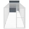 Chicken Cage with Run Anthracite 65"x339.8"x71.3" Galvanized Steel