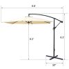10 Ft Cantilever Hanging Umbrella Rotation Patio Offset Umbrella without Weight Base