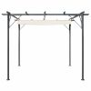 Pergola with Retractable Roof Cream White 9.8'x9.8' Steel