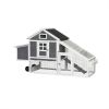 Removable Tray Ramp wooden outdoor chicken hutch coop with running cage with wheels