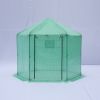 Walk-in Greenhouse Hexagonal Upgrade Reinforced Frame Heavy Duty Plastic Greenhouse Reinforced Thickened Waterproof Insulation(9.2*8.1 ft)