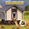 VEVOR Brown Automatic Chicken Coop Door, Auto Close, Gear Lifter Galvanized Poultry Gate with Evening and Morning Delayed Opening Timer & Light Sensor