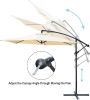 10 Ft Cantilever Hanging Umbrella Rotation Patio Offset Umbrella without Weight Base
