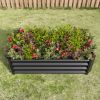 Metal Raised Garden Bed, Rectangle Raised Planter 4√ó2√ó1ft for Flowers Plants, Vegetables Herb Veezyo Black