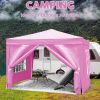 10x10 EZ Pop Up Canopy Outdoor Portable Party Folding Tent with 4 Removable Sidewalls + Carry Bag + 4pcs Weight Bag