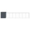 Chicken Cage with Run Anthracite 65"x339.8"x71.3" Galvanized Steel