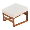 TOPMAX Outdoor Patio Wood 6-Piece Conversation Set, Sectional Garden Seating Groups Chat Set with Ottomans and Cushions for Backyard, Poolside, Balcon
