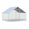 Metal Large Chicken Coop Walk-in Poultry Cage Large Chicken Run Spire Shaped Cage with Waterproof Anti-UltravioletCover; 1.26" Diameter Tube (9.8' L x