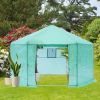 Walk-in Greenhouse Hexagonal Upgrade Reinforced Frame Heavy Duty Plastic Greenhouse Reinforced Thickened Waterproof Insulation(13.1*8.6 ft)