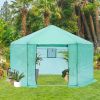 Walk-in Greenhouse Hexagonal Upgrade Reinforced Frame Heavy Duty Plastic Greenhouse Reinforced Thickened Waterproof Insulation(13.1*8.6 ft)