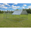Metal Large Chicken Coop Walk-in Poultry Cage Large Chicken Run Flat Shaped Cage with Waterproof Anti-UltravioletCover;  1.26" Diameter Tube (19.6' L