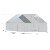 Metal Large Chicken Coop Walk-in Poultry Cage Large Chicken Run Spire Shaped Cage with Waterproof Anti-UltravioletCover;  1.26" Diameter Tube (19.6' L