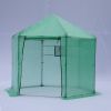 Walk-in Greenhouse Hexagonal Upgrade Reinforced Frame Heavy Duty Plastic Greenhouse Reinforced Thickened Waterproof Insulation(9.2*8.1 ft)