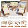 TOPMAX Outdoor Patio Wood 6-Piece Conversation Set, Sectional Garden Seating Groups Chat Set with Ottomans and Cushions for Backyard, Poolside, Balcon