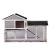 Chicken House; 58" Waterproof Wooden Animal Hutch; Indoor Outdoor Chicken Coop Rabbit Hutch Kit w/Roof; Garden Backyard Rabbit Cage/Guinea Pig House/H