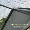 Metal Large Chicken Coop Walk-in Poultry Cage Large Chicken Run Spire Shaped Cage with Waterproof Anti-UltravioletCover; 1.26" Diameter Tube (9.8' L x