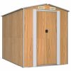 Garden Shed Light Brown 75.6"x107.9"x87.8" Galvanized Steel