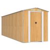 Garden Shed Light Brown 75.6"x238.6"x87.8" Galvanized Steel