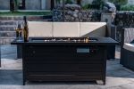 LEGACY HEATING 57 Inch Propane Fire Pit Table, 50,000BTU Outdoor Gas Fire Pit, 2 in 1 Rectangular Firepit Extruded Aluminum w/ Lid, Glass Beads, ETL C
