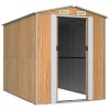 Garden Shed Light Brown 75.6"x107.9"x87.8" Galvanized Steel