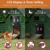 Automatic Chicken Coop Door with Timer Setting IP44 Waterproof Battery Powered Multi-Modes Chicken Coop Door Opener Anti-Pinch Function Chicken Access