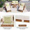 TOPMAX Outdoor Patio Wood 6-Piece Conversation Set, Sectional Garden Seating Groups Chat Set with Ottomans and Cushions for Backyard, Poolside, Balcon