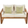 TOPMAX Outdoor Patio Wood 6-Piece Conversation Set, Sectional Garden Seating Groups Chat Set with Ottomans and Cushions for Backyard, Poolside, Balcon