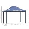 10' x 12' Hardtop Gazebo Canopy with Polycarbonate Double Roof, Aluminum Frame, Permanent Pavilion Outdoor Gazebo with Netting and Curtains for Patio,