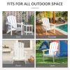 Adirondack Chair, Faux Wood Patio & Fire Pit Chair, Weather Resistant HDPE for Deck, Outside Garden, Porch, Backyard, White