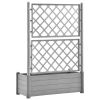 Garden Planter with Trellis 39.4"x16.9"x55.9" PP Stone Gray
