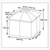 10 x 10 Ft Outdoor Patio Garden Gazebo Canopy With Curtains,Khaki Top