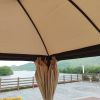 10 x 10 Ft Outdoor Patio Garden Gazebo Canopy With Curtains,Khaki Top