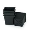 5" Square Nursery Plant Pot - Garden Plastic Pots with Drainage (5-Pack)