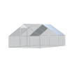 Metal Large Chicken Coop Walk-in Poultry Cage Large Chicken Run Spire Shaped Cage with Waterproof Anti-UltravioletCover;  1.26" Diameter Tube (19.6' L